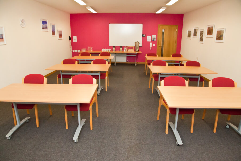 Norton Park Edinburgh training suite for hire, set out in classroom style